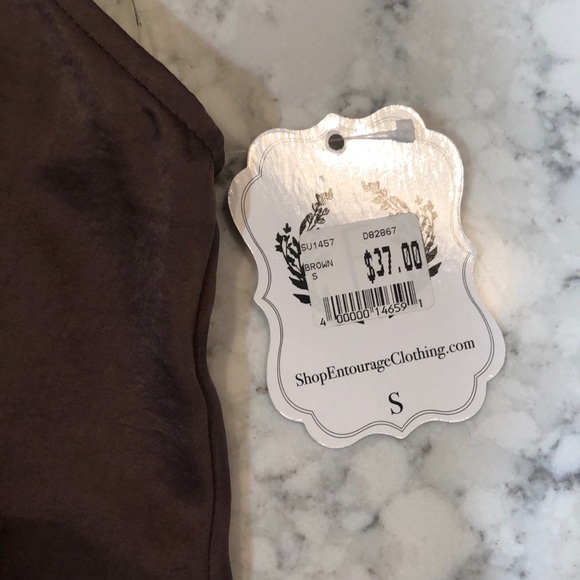 Brown Slip Dress with Lace Accents - Picture 6 of 6